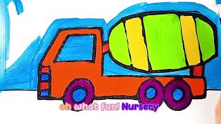 mixer truck song drawing for kids and toddlers nursery rhymes kids songs