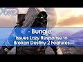 Bungie Issues Lazy Response to Broken Destiny 2 Features... Again