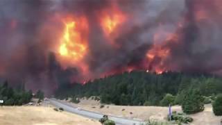 (6 sep 2018) a wildfire in northern california near the oregon border
has forced officials to close about 45 miles of major highway. fire
erupted wedne...