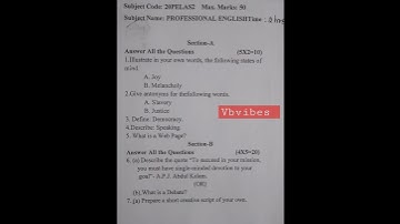 #professionalEnglish, #Model question paper, Affiliated by #bdu syllabus, Trichy subscribe