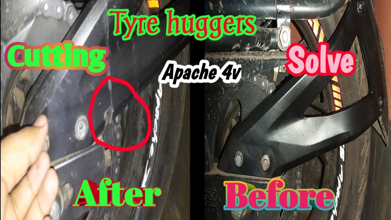 Rear mudguard hugger cutting prbolem RESOLVED Apache 4v BS4 , BS6