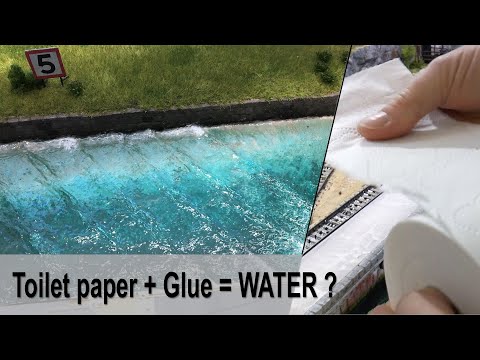 Toilet paper + Glue = Realistic Ocean water