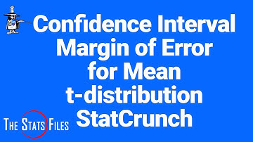 Confidence Interval and Margin of Error for Mean using t Distribution - StatCrunch