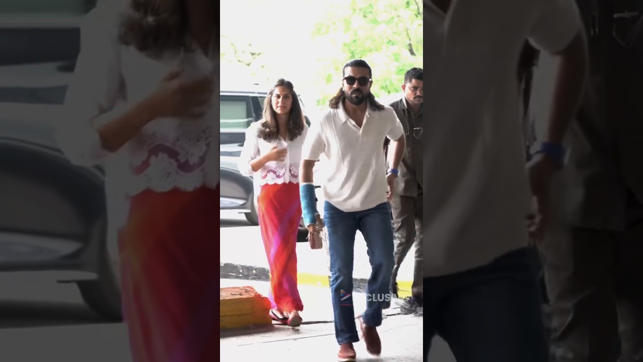 భార్యతో కలసి హైదరాబాద్ నుంచి బయలుదేరిన మెగా పవర్ స్టార్ రామ్ చరణ్ 🤍 | #RamCharan | #UpasanaKonidela