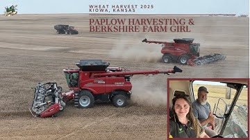 KIOWA KANSAS WHEAT HARVEST 2025 | PAPLOW HARVESTING & BERKSHIRE FARM GIRL