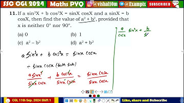 If a sin^3X + b cos^3X = sinX.cosX and a sinX = b cosX, then find the value of a^2 + b^2, provided