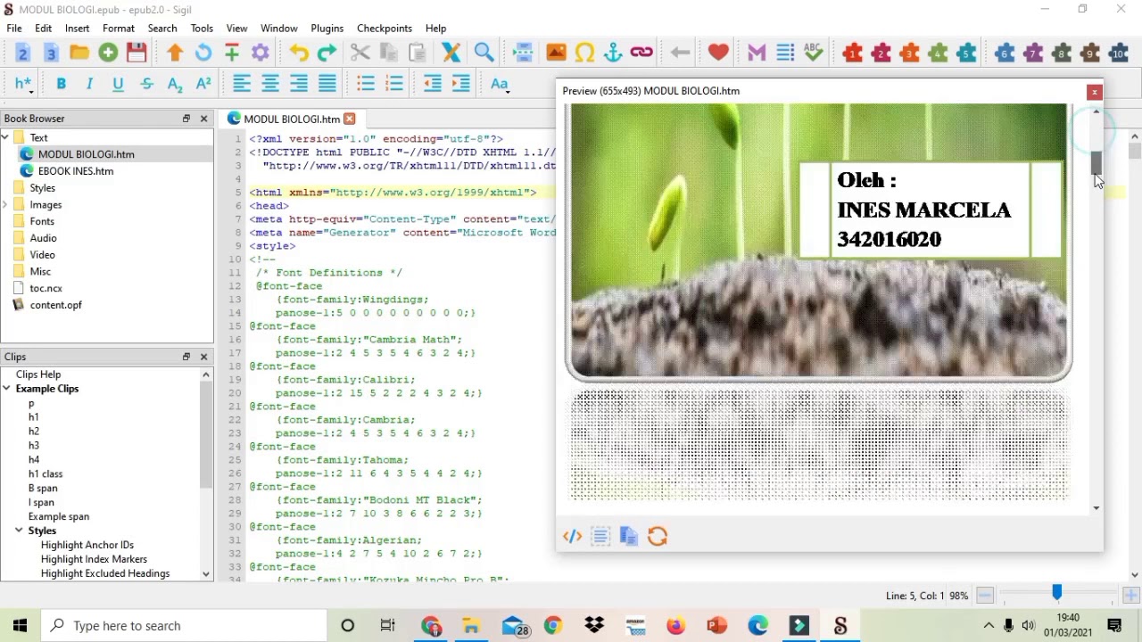 Tutorial ebook Sigil | menampilkan Dokumen dan mengedit teks paragraf