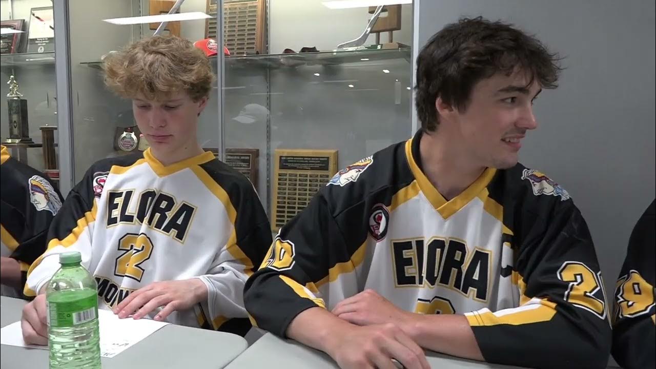 CW Lacrosse Day Elora Mohawks signing autographs for young players YouTube
