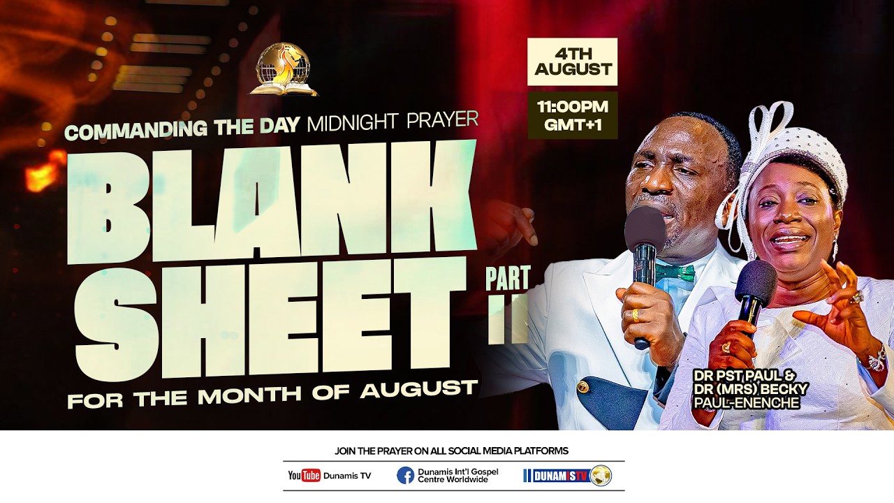 COMMANDING THE DAY MIDNIGHT PRAYER || BLANK SHEET || 04-08-2026