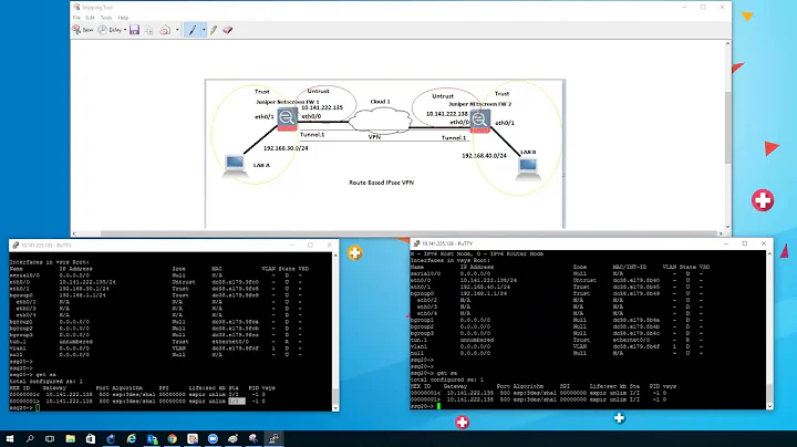 How to configure IPsec VPN (route based) between two Juniper Netscreen Firewall