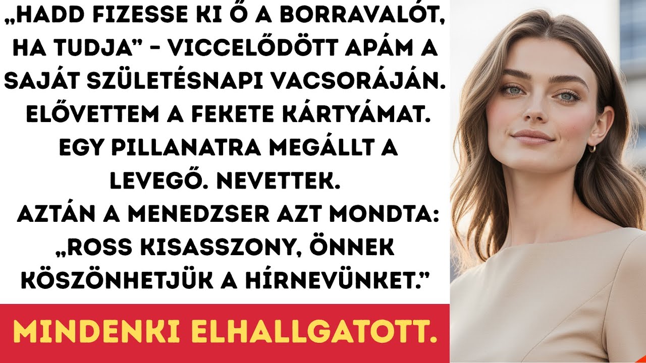 A szüleim vacsorán lúzernek hívtak–aztán kifizettem a 4.200 dollárt egy kártyával, amit nem ismertek