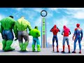 SPIDER-MAN TEAM VS HULK ARMY Motorbikes &amp; Sports CARS RACING Challenge ! SPIDERMAN 2, Stunts - GTA 5