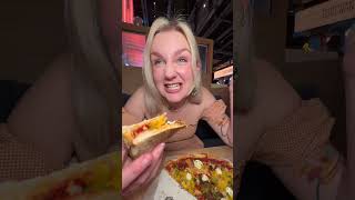 Trying a burger pizza in Manchester #manchesterfood #foodie