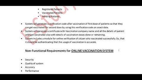 FUNCTIONAL AND NON FUNCTIONAL REQUIREMENTS OF ONLINE VACCINATION SYSTEM WITH STAKEHOLDER / ACTOR