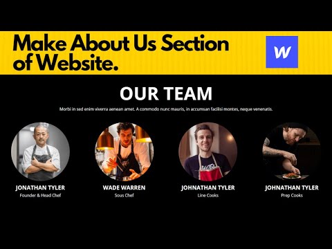 Webflow: Make About Us Section in Website.