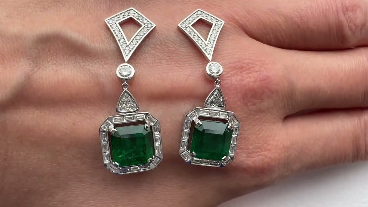 Exclusive Emerald and Diamond pendants for Diamond Hoop Earrings - PIERRE Jewellery
