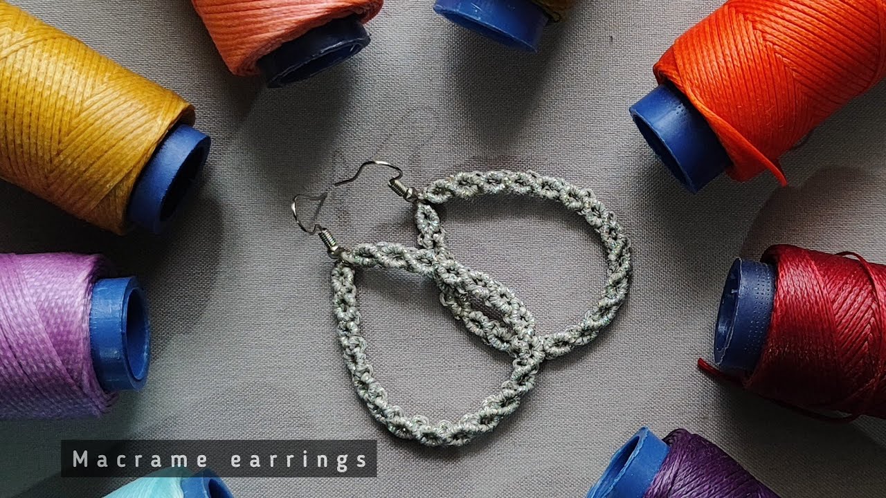 macrame earrings for beginners step by step tutorial|macrame jewelry|Diy