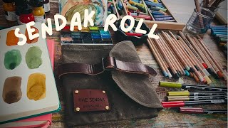 SENDAK ROLL by Peg & Awl, organizing art supplies for plein air drawing and painting in sketchbooks.