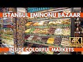 Istanbul turkey 2024 city center markets around eminonu bazaar 4k uwalking tour at march