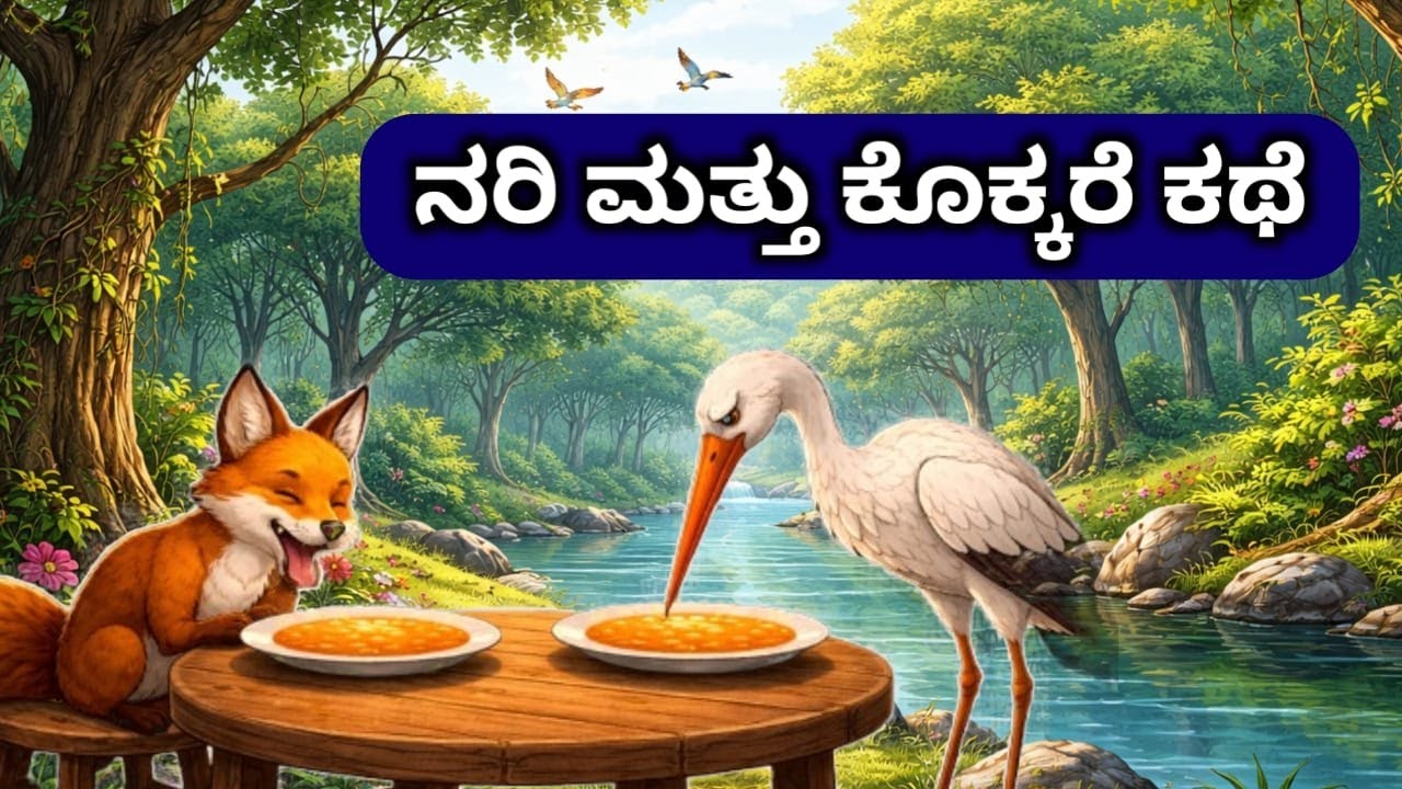 ನರಿ ಮತ್ತು ಕೊಕ್ಕರೆ ಕಥೆ | ಕನ್ನಡ ಕಥೆ | Fox and crane story | Kannada stories | 🦊🪿 story |