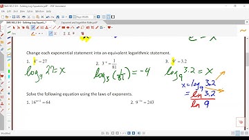 SM3 5.5 - Solving Logarithmic Equations
