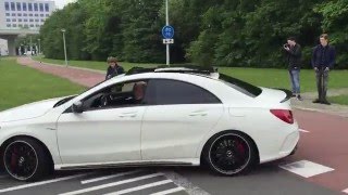 Mercedes-Benz CLA45 AMG vs Lexus IS-F | Cars and Coffee XXL 2016 | exhaust sound - engine sound