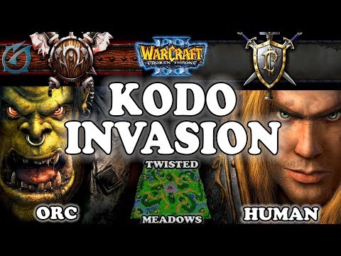 Grubby | Warcraft 3 TFT | 1.29 | ORC v HU on Twisted Meadows - Kodo Invasion