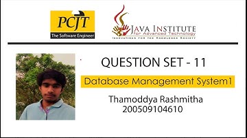 Database Management Systems. Question set -11 | Java Institute
