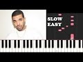 Drake - Madiba Riddim (SLOW EASY INSTRUMENTAL PIANO TUTORIAL)