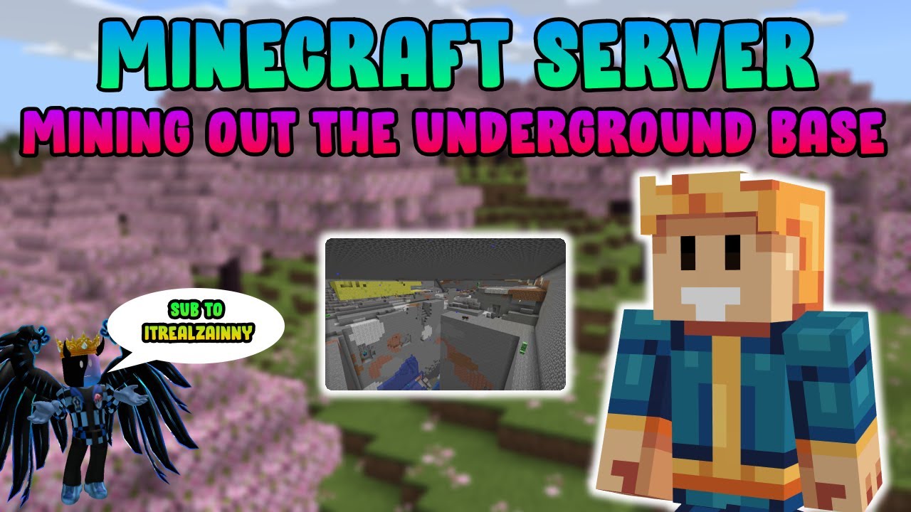 Live Minecraft server Building out the underground base into a vault ...