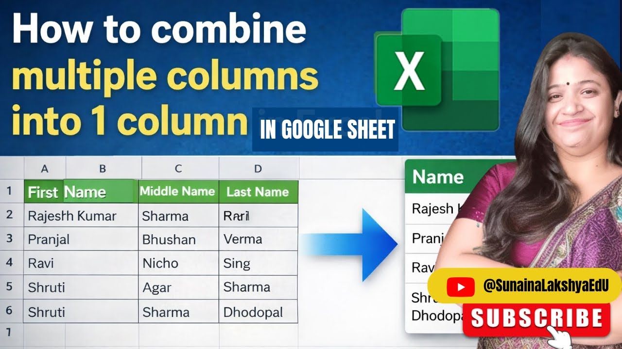 How to combine multiple columns into 1 column in Googlesheet #excel # ...