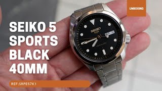 UNBOXING SEIKO 5 SPORTS AUTOMATIC BLACK DIAL SRPE57K1 - YouTube