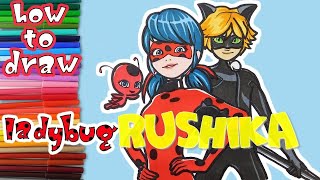 Miraculous - How to draw Ladybug and cat Noir - learn to draw - drawing lessons (coloring pages)