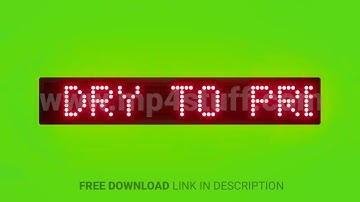 Keep Bathrooms Dry to Prevent Germs Scrolling Red Dot Matrix LED Text Animation on Green Screen Seam