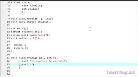 53   Passing Structure to a Function in C Programming Language Video Tutorial