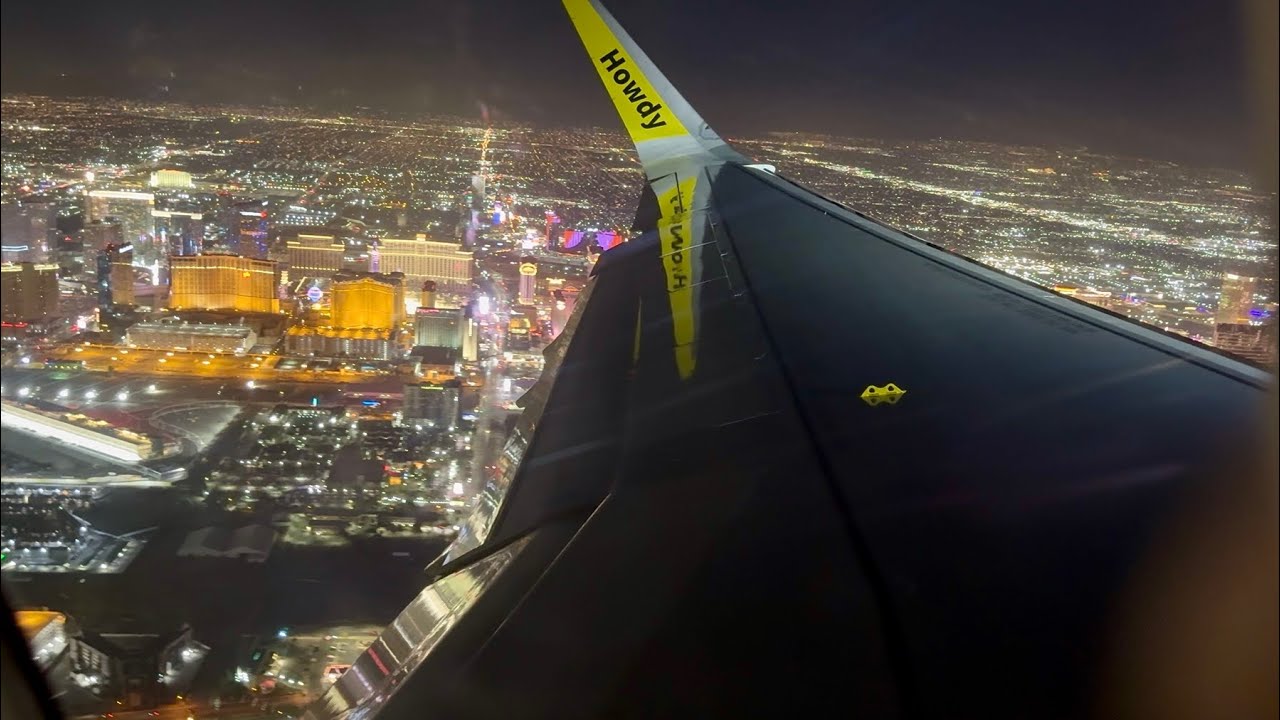 Spirit Airlines Airbus A321NEO Night takeoff from Las Vegas