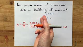 How many atoms of Aluminum are in 0.250 grams of aluminum? Resimi