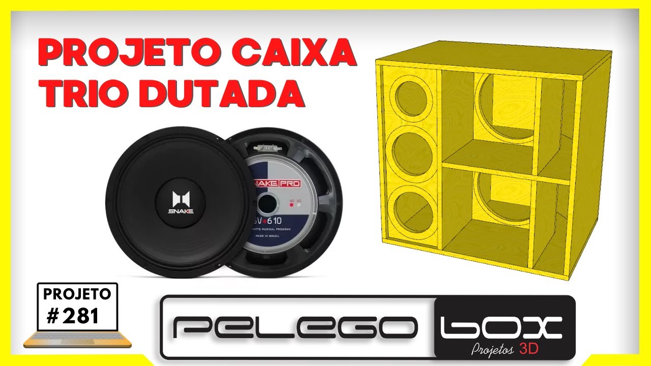 PROJETO 3D PARA FABRICAR CAIXA DE SOM BOB ESPONJA 4 VIAS PELEGO BOX