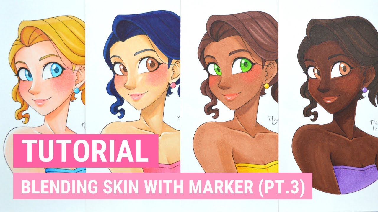 How to BLEND SKIN & BLUSH with ALCOHOL MARKERS (Pt. 3), Marker Tutorial