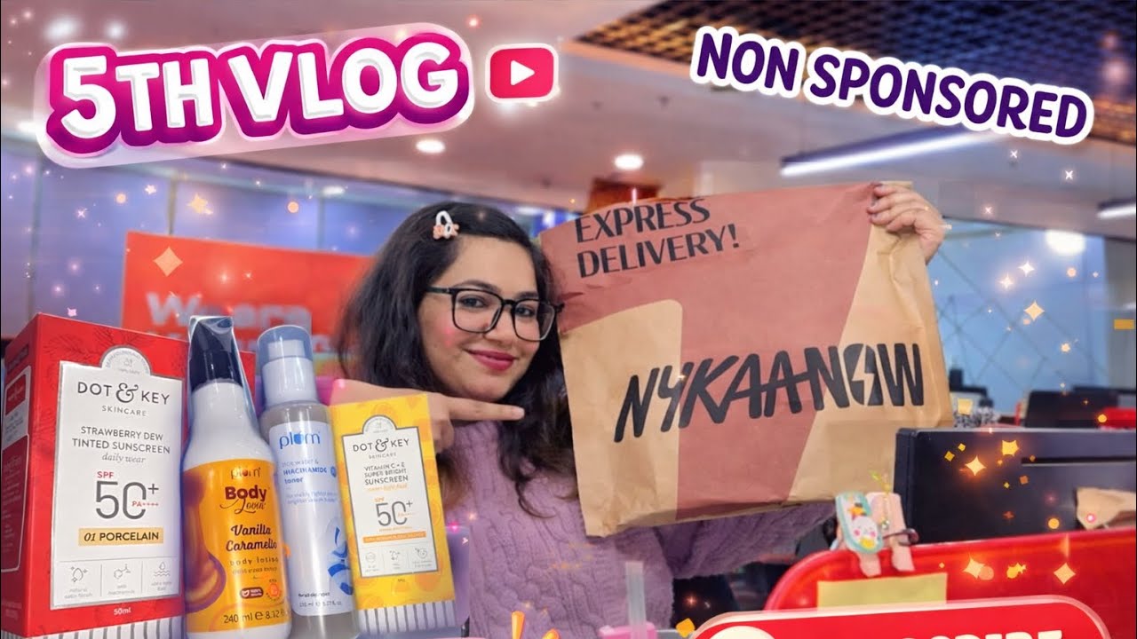 5th Vlog ✨ Office Day + Nykaa Haul 💄 | Dot & Key, Plum, Cetaphil | NON-SPONSORED 💗