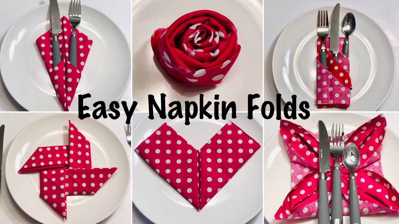 NAPKIN FOLDING / EASY NAPKIN FOLDING / NAPKIN FOLDING TUTORIAL / TISSUE  PAPER FOLDING 