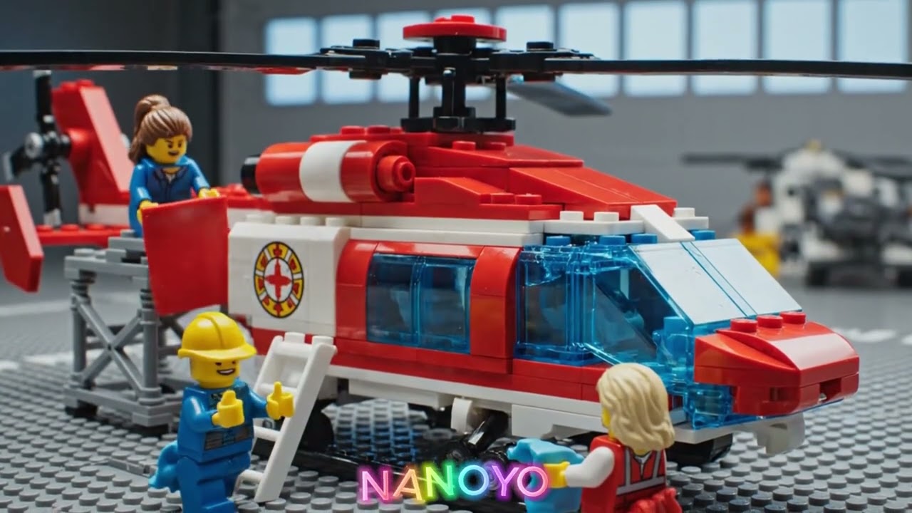 Mini LEGO Mechanics Restore a Broken Helicopter — Super Satisfying ASMR!