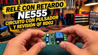 Relé con retardo NE555: circuito con pulsador y revisión QF-RD02