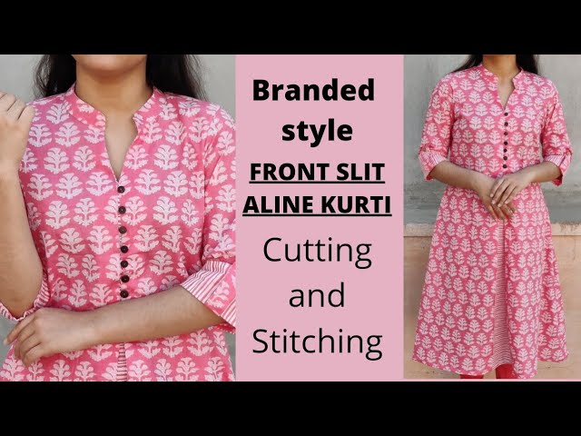 Front Button placket/Front Open Kurti Cutting and Stitching | Designer kurti  cutting and Stitching - YouTube