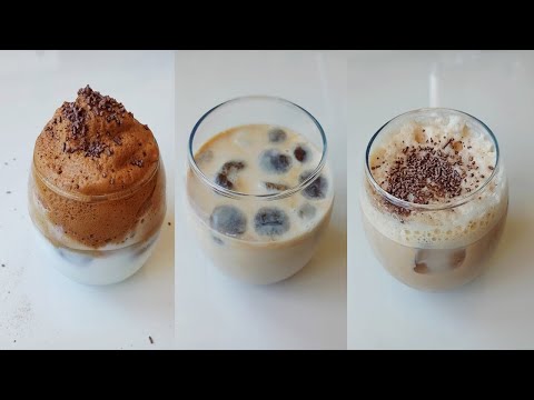 Evde Yapılabilecek 3 Farklı Soğuk Kahve Tarifi | Makinesiz | Cold Coffee