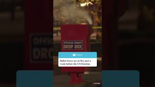 Two ballot drop boxes damaged in a suspected arson attack just over a week before US Election Day