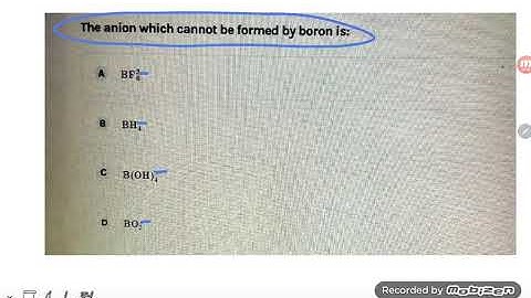 Boron can not form which one of the following anion?
