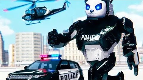 Police Panda Robot Car Transform Flying Car Game  | Android Gameplay