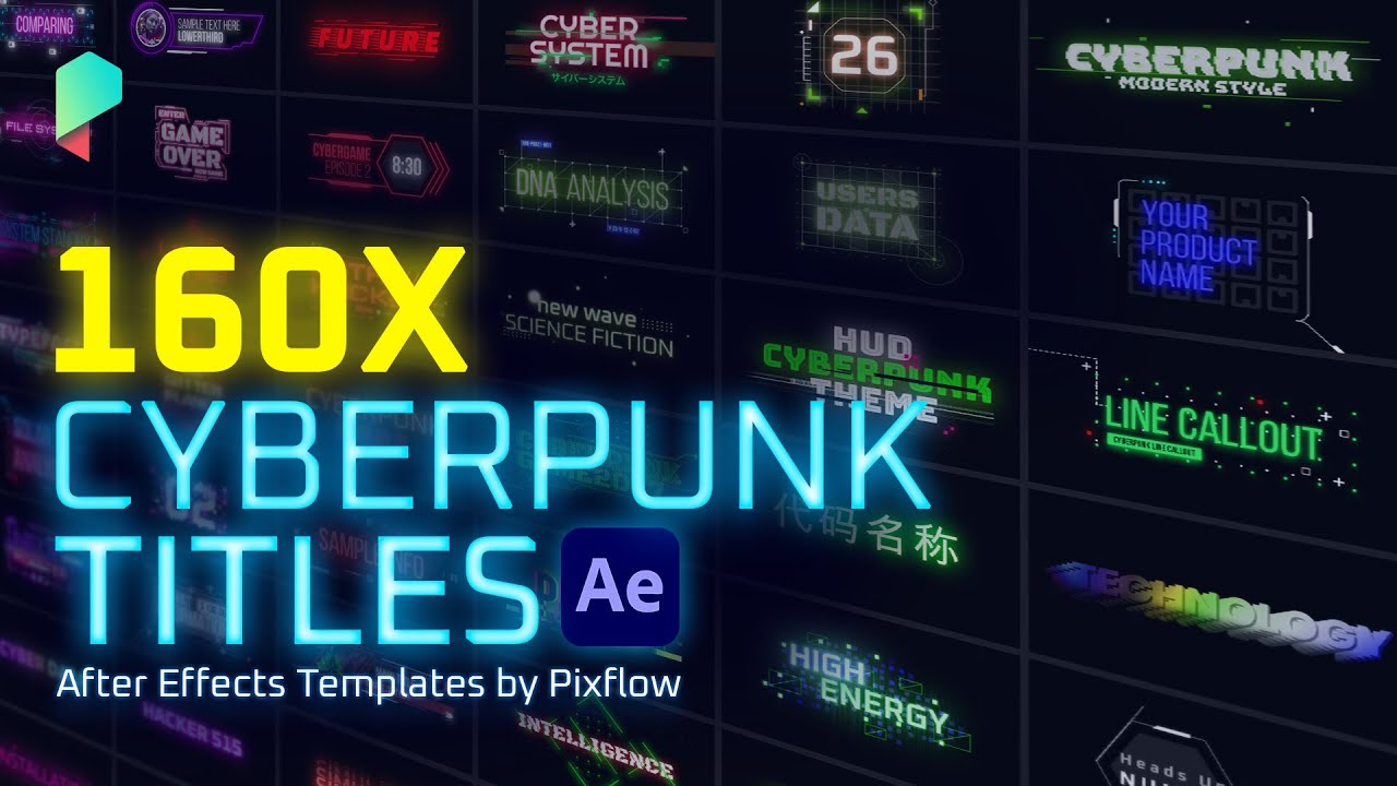 160 Cyberpunk Neon Motion Titles for After Effects Join The Game! YouTube