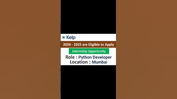 Kelp Hiring Python developer Intern #latesthiring #freshershiring #jobupdates #shorts #shortsfeed